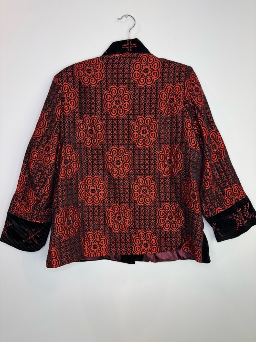 Vintage jacket embroidered patterns statement asian inspired jacquard pattern - Picture 8 of 9